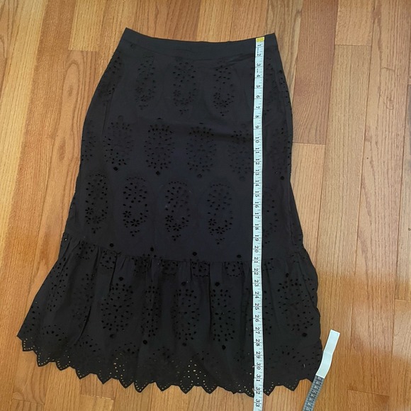 Find Brand Black Eyelet Women's Skirt Size 12 Cottage Coastal Cowgirl 100%cotton - Picture 9 of 11